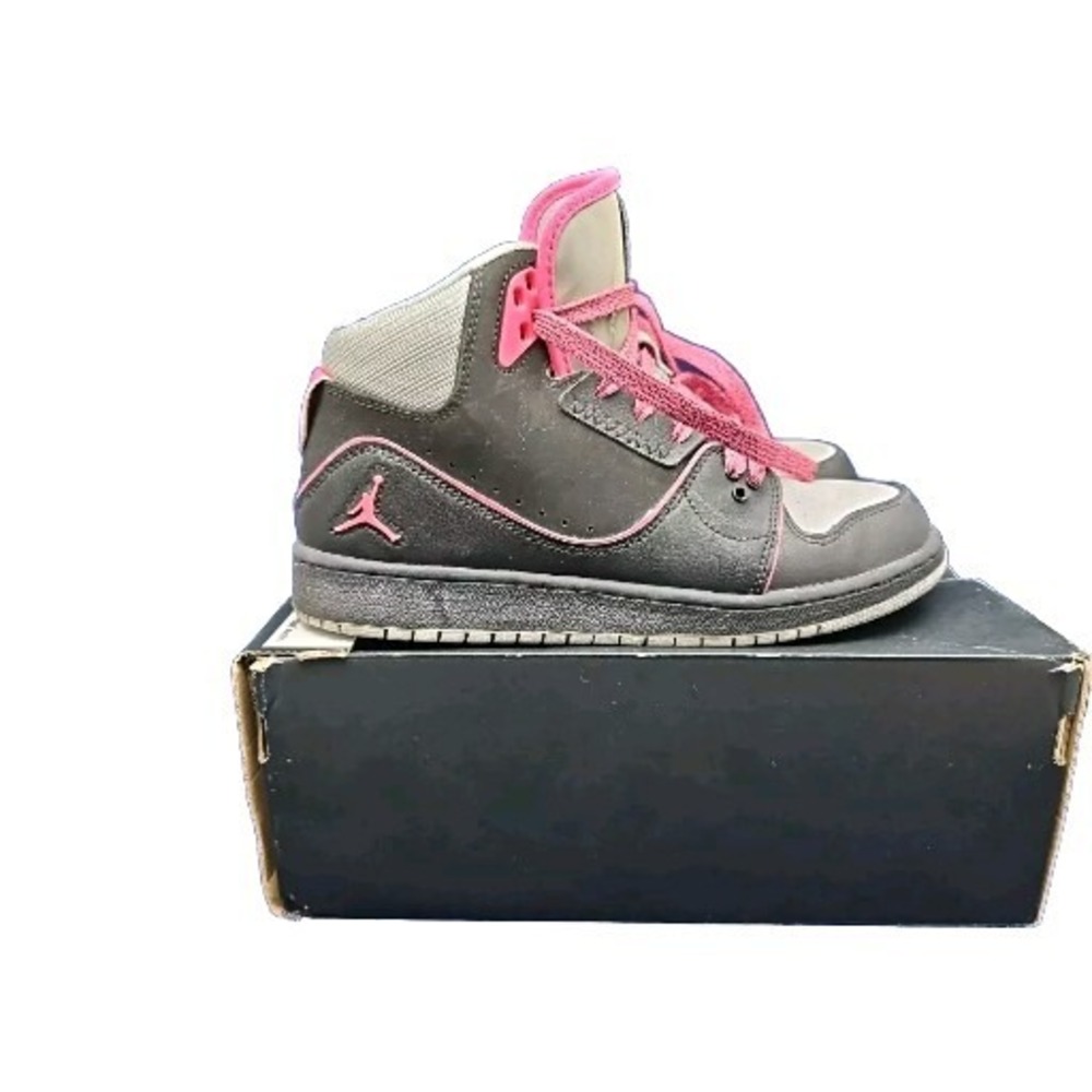 Nike Boys Air Jordan 1 Flight 2 631788-060 Gray Basketball Shoes Sneakers Sz 7 Y